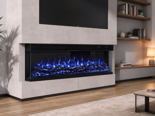Three Sided Glass ELectric Fireplace (Stella series) - L1500*H500*200mm